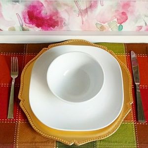 KIRKLAND'S | Rustic Gold Dot Plate Charger…